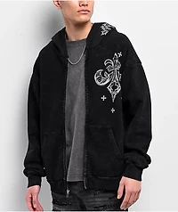 Affliction Courage Black Wash Zip Hoodie