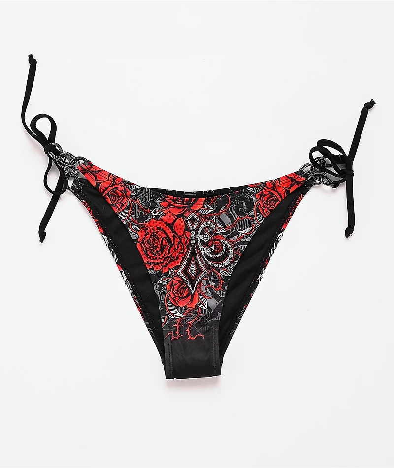 Affliction Crimson Temple Black Bikini Bottom