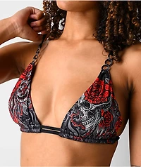 Affliction Crimson Temple Black Triangle Bikini Top