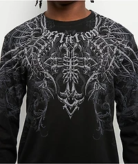 Affliction Cross And Bones Black Long Sleeve T-Shirt