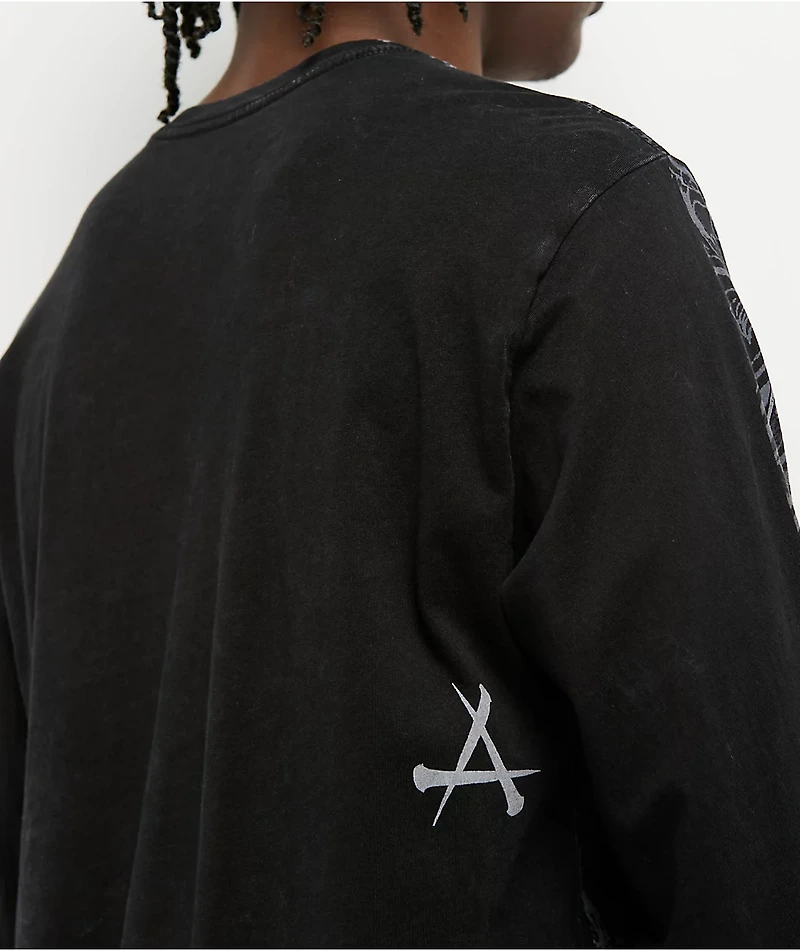 Affliction Cross And Bones Black Long Sleeve T-Shirt