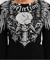 Affliction Crossed Over Black Lava Thermal Long Sleeve T-Shirt