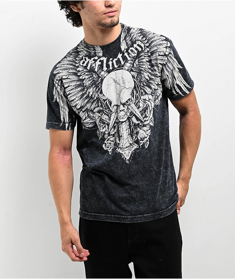 Affliction Crossed Over Black T-Shirt