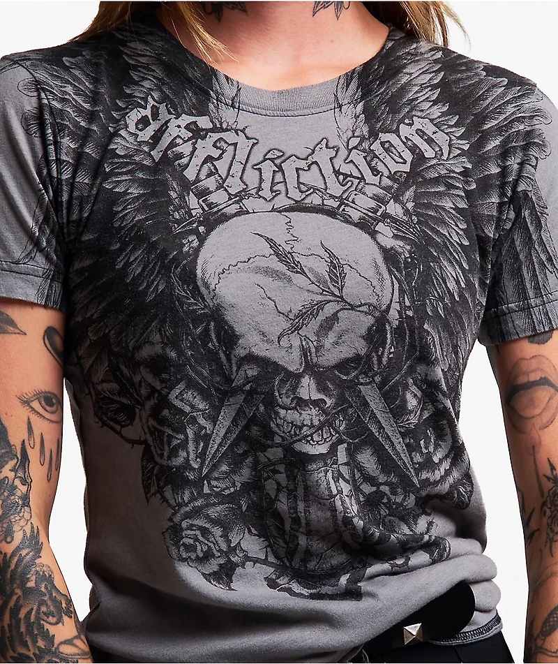 Affliction Crossed Over Grey T-Shirt