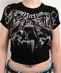 Affliction Crows Black Crop T-Shirt