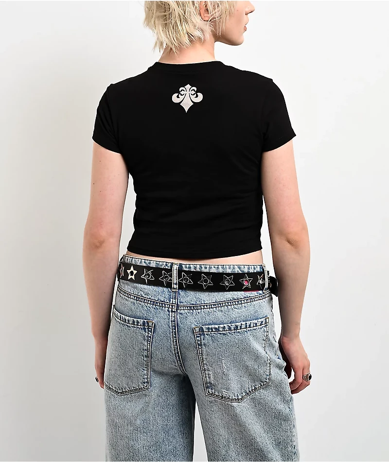 Affliction Crows Black Crop T-Shirt