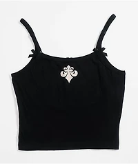 Affliction Crows Black Lace Crop Tank Top