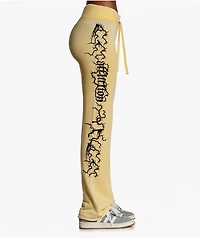 Affliction Crows Burnout Yellow Sweatpants