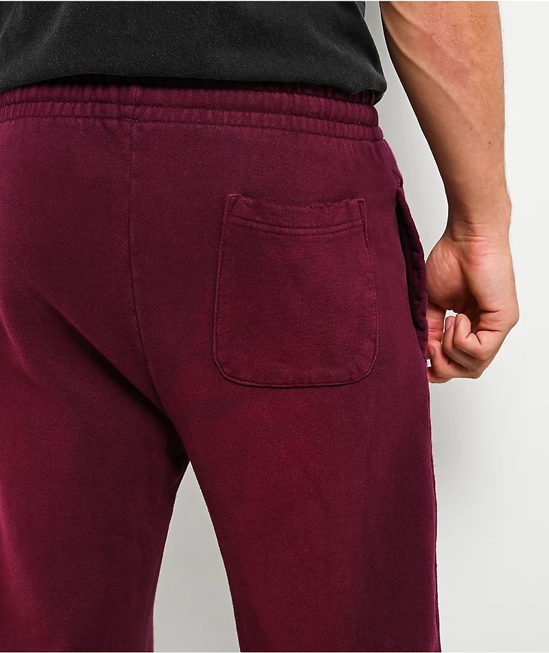Affliction Crows Dark Purple Wash Wide Leg Sweatpants