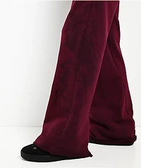Affliction Crows Dark Purple Wash Wide Leg Sweatpants