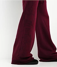 Affliction Crows Dark Purple Wash Wide Leg Sweatpants