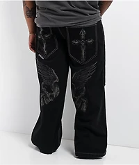 Affliction Cursed Loti Black Wash Wide Leg Jeans