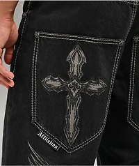 Affliction Cursed Loti Black Wash Wide Leg Jeans
