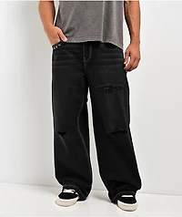 Affliction Cursed Loti Black Wash Wide Leg Jeans