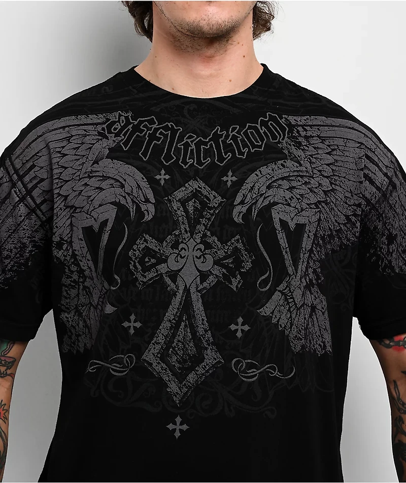 Affliction Dark Attack Black T-Shirt