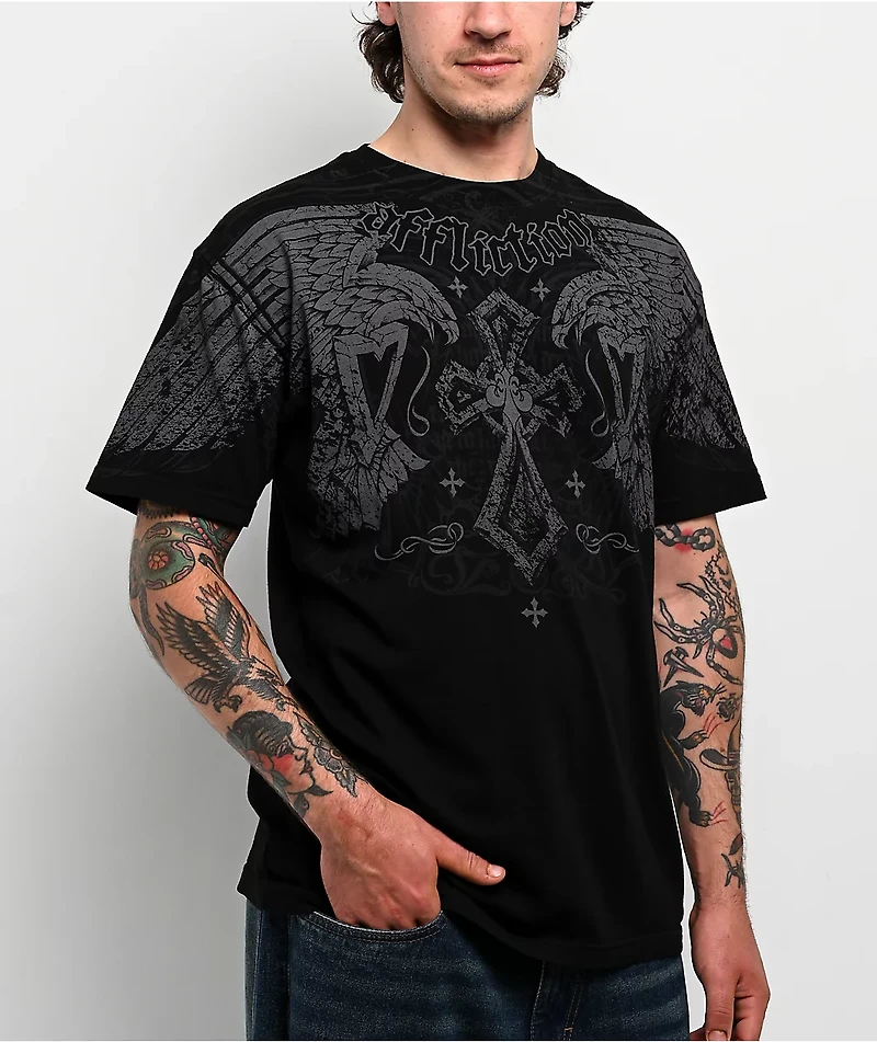 Affliction Dark Attack Black T-Shirt
