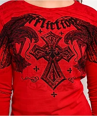 Affliction Dark Attack Red Long Sleeve T-Shirt