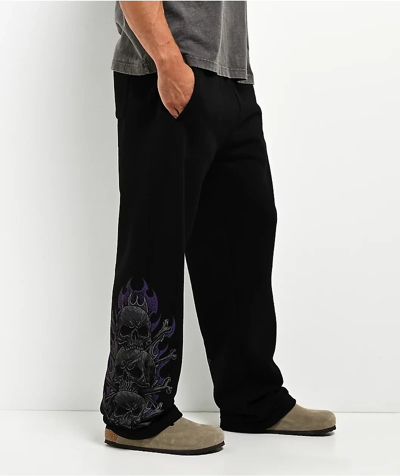 Affliction Darkness Falls Black Sweatpants