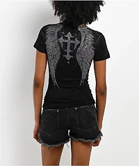 Affliction Death Eyes Black Burnout T-Shirt