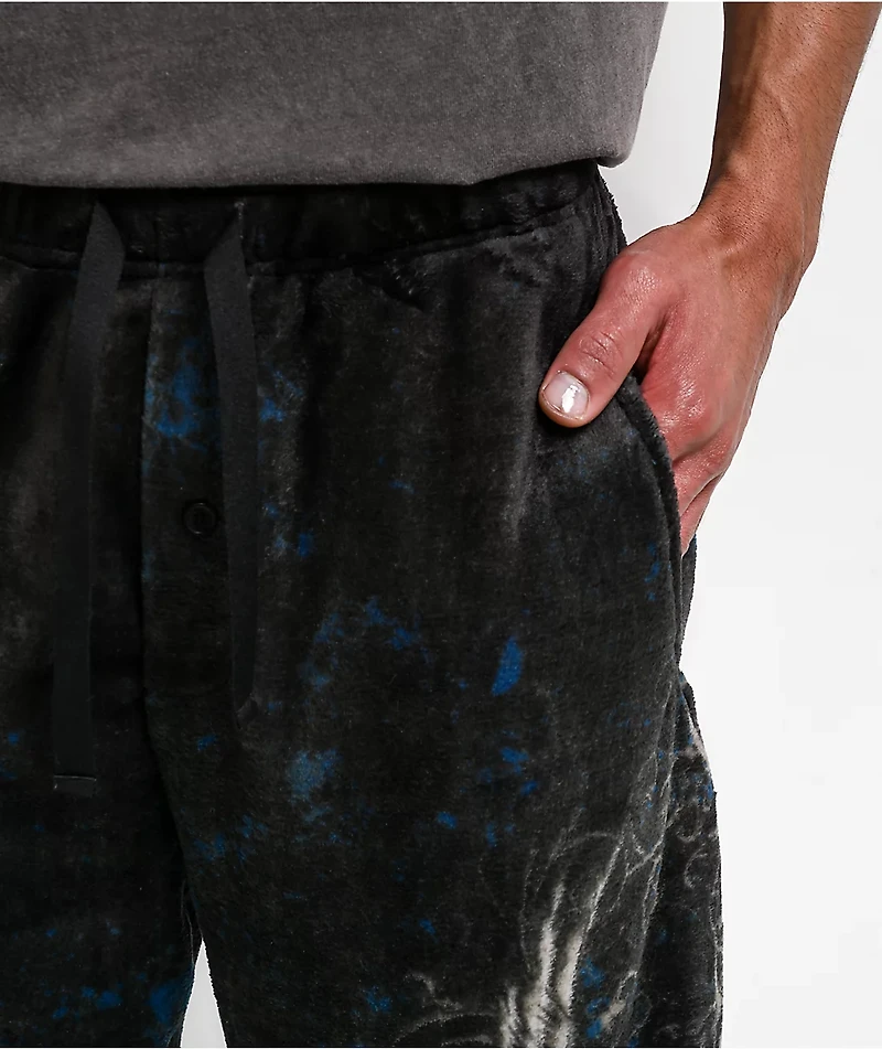 Affliction Death Eyes Black Plush Lounge Pants