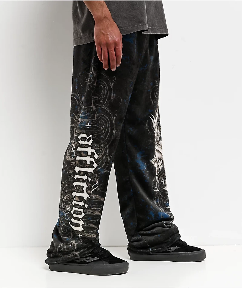 Affliction Death Eyes Black Plush Lounge Pants