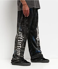 Affliction Death Eyes Black Plush Lounge Pants