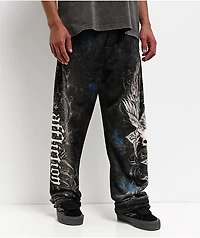 Affliction Death Eyes Black Plush Lounge Pants