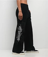 Affliction Death Eyes Black Wide Leg Sweatpants