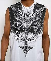 Affliction Death Eyes White Tank Top