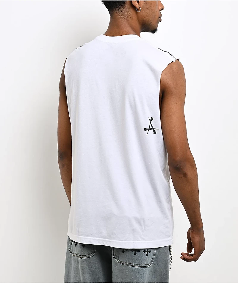 Affliction Death Eyes White Tank Top