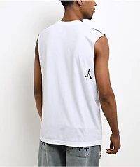 Affliction Death Eyes White Tank Top