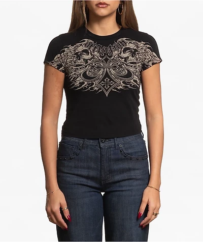 Affliction Death Slayer Black Crop T-Shirt
