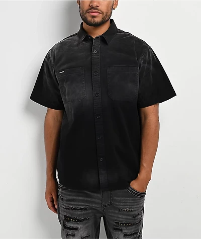 Affliction Death's Reflection Washed Black Button Up Shirt