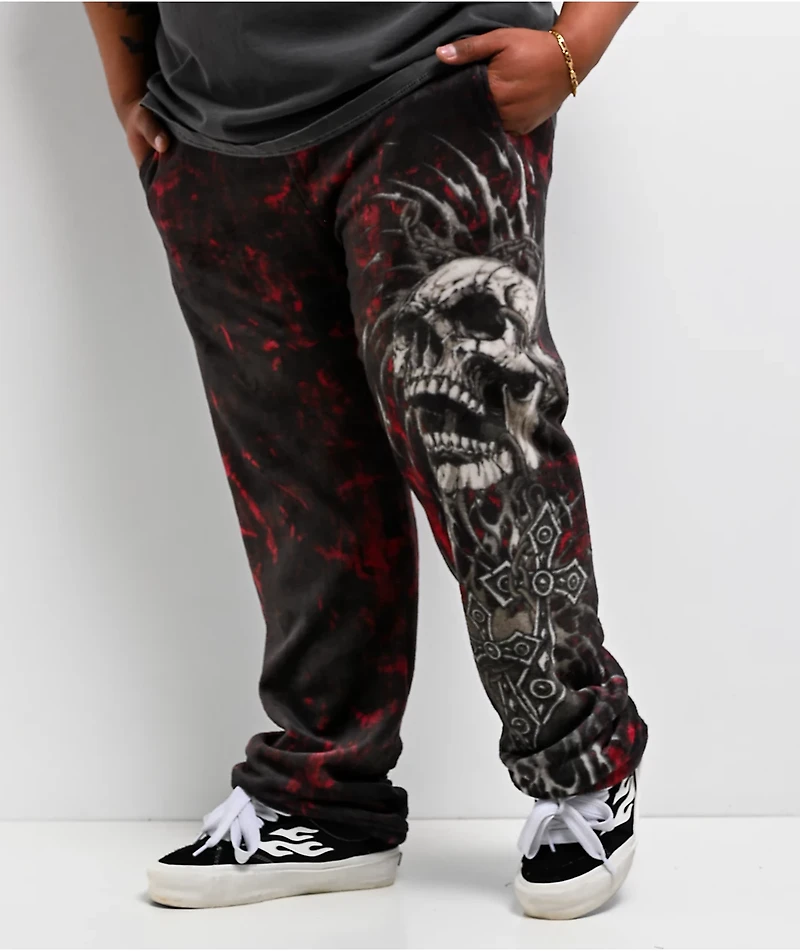 Affliction Decimation Black Plush Lounge Pants