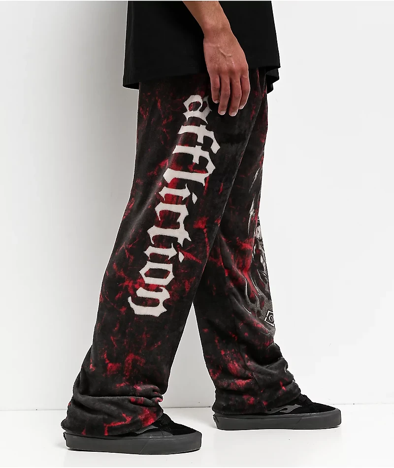 Affliction Decimation Black Plush Lounge Pants
