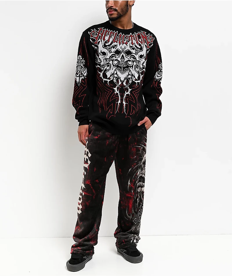 Affliction Decimation Black Plush Lounge Pants