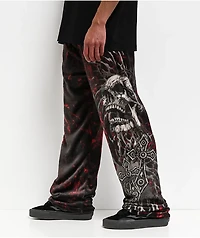 Affliction Decimation Black Plush Lounge Pants