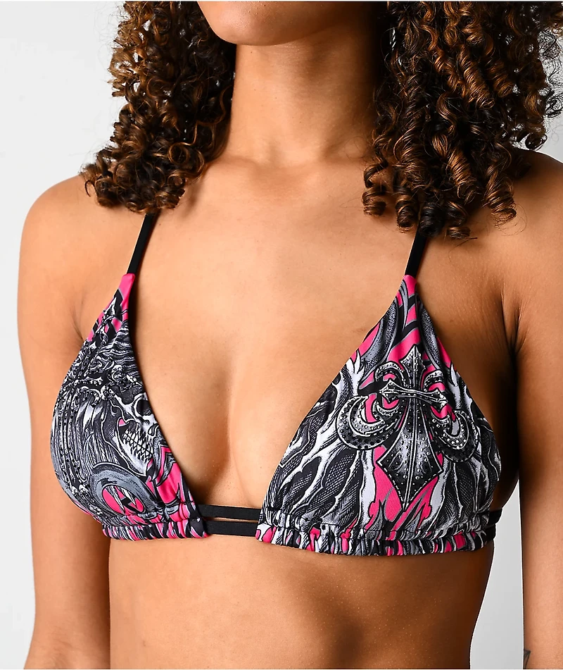 Affliction Desperate Saint Black Triangle Bikini Top