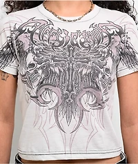 Affliction Desperate Saint White Crop T-Shirt