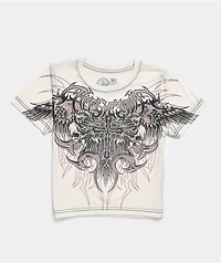 Affliction Desperate Saint White Crop T-Shirt