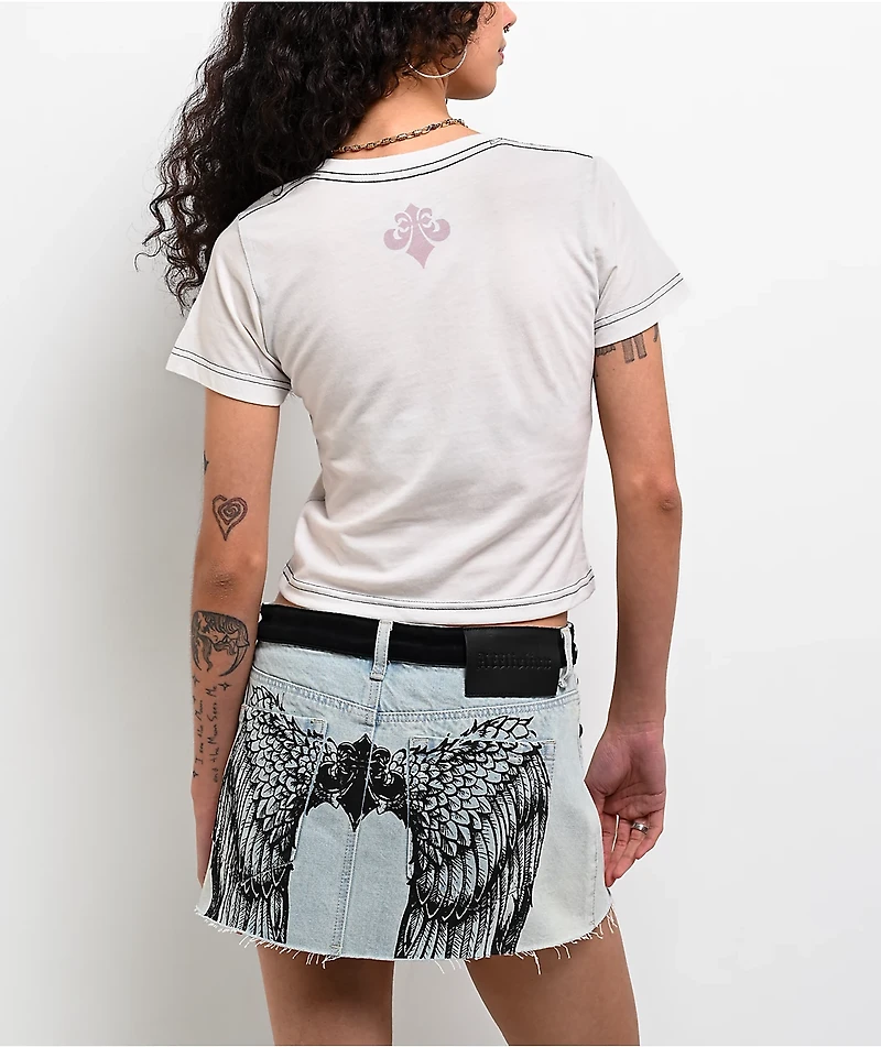 Affliction Desperate Saint White Crop T-Shirt