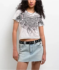 Affliction Desperate Saint White Crop T-Shirt