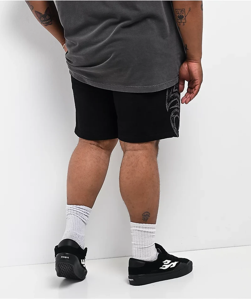 Affliction Dismay Black Wash Sweat Shorts