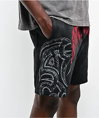 Affliction Dismay Black Wash Sweat Shorts