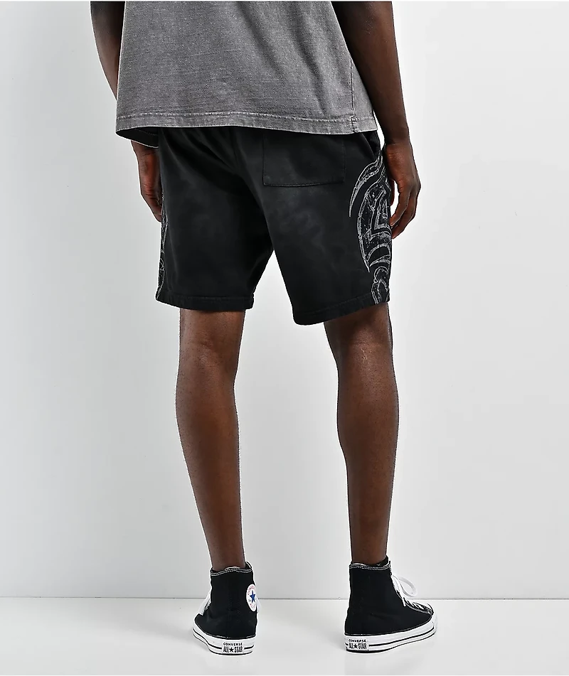 Affliction Dismay Black Wash Sweat Shorts