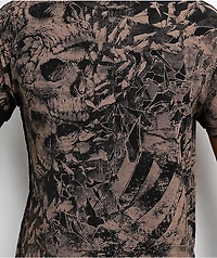 Affliction Duster Black Lava Wash Brown Reversible T-Shirt