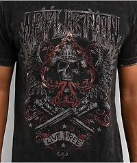Affliction Duster Black Lava Wash Brown Reversible T-Shirt