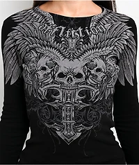 Affliction Elusive Afterlife Black Thermal Long Sleeve T-Shirt
