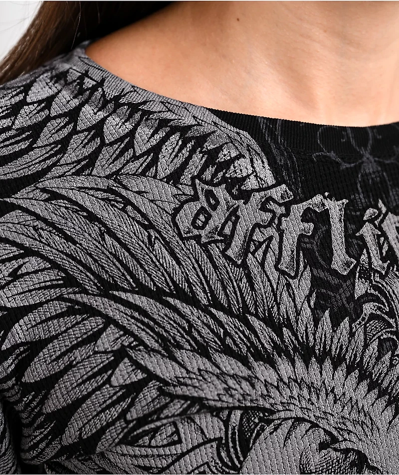 Affliction Elusive Afterlife Black Thermal Long Sleeve T-Shirt