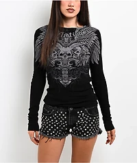 Affliction Elusive Afterlife Black Thermal Long Sleeve T-Shirt